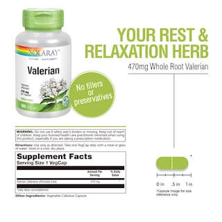 Foto 3 | Foto 3 | Suplemento Solaray, Valeriana, 470 Mg, Soporte De Relajación, 180 Unidades - Venta Internacional.