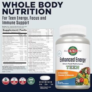 Foto 2 | Foto 2 | Suplemento Kal Enhanced Energy Para Adolescentes En Tabletas 60 Tabletas - Venta Internacional.