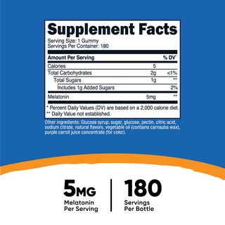 Foto 2 | Foto 2 | Gomitas De Melatonina Nutricost 5 Mg 180 Con Sabor A Fresa - Venta Internacional.