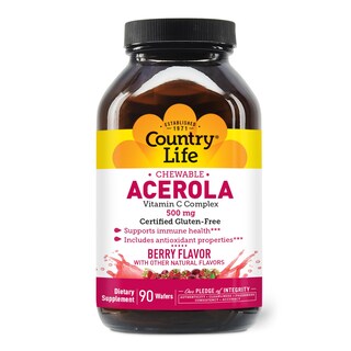 Foto 1 | Foto 1 | Obleas Masticables Con Vitamina C Country Life Acerola 500 Mg 90 Unidades - Venta Internacional.