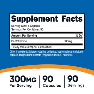 Foto 2 | Foto 2 | Suplemento Nutricost Benfotiamina 300 Mg 90 Cápsulas - Venta Internacional.