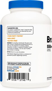 Foto 4 | Foto 4 | Suplemento Nutricost, Cápsulas De Bromelina, 550 Mg, 240 Veganas - Venta Internacional.