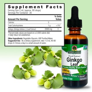 Foto 3 | Foto 3 | Suplemento De Extracto De Hoja De Ginkgo De Nature's Answer 2000 Mg 60 Ml - Venta Internacional.