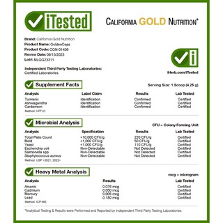 Foto 4 | Foto 4 | California Gold Nutrition Superfoods, Goldenceps, Cúrcuma Orgánica Con Adaptógenos, 4 Oz (114 G) - Venta Internacional.