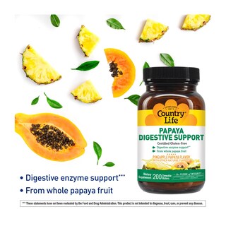 Foto 6 | Foto 6 | Suplemento Country Life Papaya Digestive Support 200 Comprimidos - Venta Internacional.