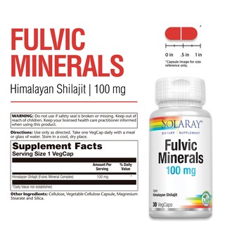Foto 2 | Foto 2 | Suplemento Solaray Fulvic Minerals 100 Mg De Shilajit Del Himalaya - Venta Internacional.
