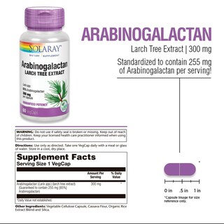 Foto 3 | Foto 3 | Suplemento Solaray: Extracto De Árbol De Alerce Con Arabinogalactano, 300 Mg - Venta Internacional.