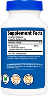 Foto 5 | Foto 5 | Suplemento Nutricost, Cápsulas De Albahaca Santa, 500 Mg, 120 Cápsulas - Venta Internacional.