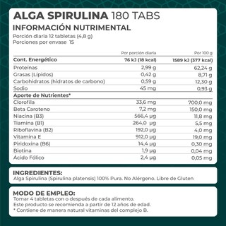 Foto 4 | Foto 4 | Suplemento Alimenticio Pronat Alga Spirulina Orgánica 180 Tabletas