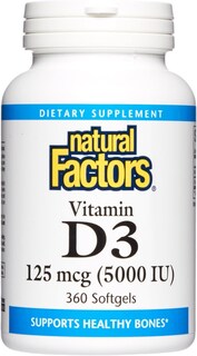 Foto 1 | Foto 1 | Suplemento De Vitamina D3 De Natural Factors, 5000 Ui, 360 Cápsulas Blandas - Venta Internacional.