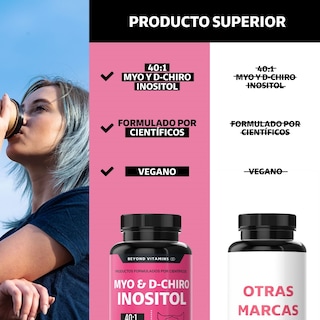Foto 5 | Foto 5 | Suplemento Alimenticio Beyond Vitamins Myo Y D-chiro Inositol Puro 180 Cápsulas