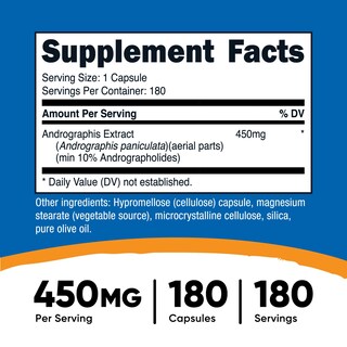 Foto 2 | Foto 2 | Suplemento Nutricost: Extracto De Andrographis, 450 Mg, 180 Cápsulas - Venta Internacional.