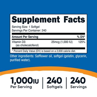 Foto 2 | Foto 2 | Suplemento Nutricost Vitamina D3, 1000 Ui, Cápsulas Blandas, 240 Cápsulas Blandas - Venta Internacional.