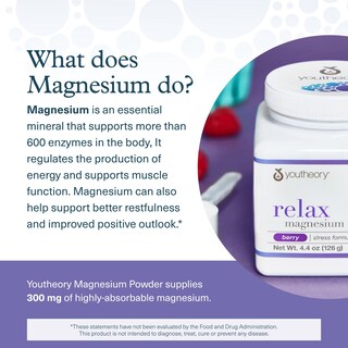Foto 4 | Foto 4 | Magnesio en Polvo Youtheory Relax Vegan 126 g con L-teanina Y Gaba - Venta Internacional
