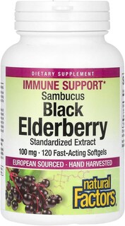 Foto 1 | Foto 1 | Suplemento Natural Factors Black Elderberry 100 Mg 120 Cápsulas Blandas - Venta Internacional.