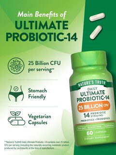 Foto 5 | Foto 5 | Probióticos Nature's Truth, 25 Mil Millones De Cfu, 60 Cápsulas - Venta Internacional.