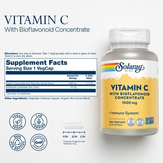 Foto 2 | Foto 2 | Suplemento Solaray De Vitamina C De 1000 Mg Con Bioflavonoides, 100 Cápsulas Vegetales - Venta Internacional.