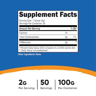 Foto 2 | Foto 2 | Suplemento Nutricost D-manosa En Polvo 100 G (50 Porciones) - Venta Internacional.