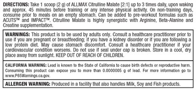 Foto 4 | Foto 4 | Suplemento Allmax Nutrition, Malato De Citrulina, 300 G, Sin Sabor - Venta Internacional.