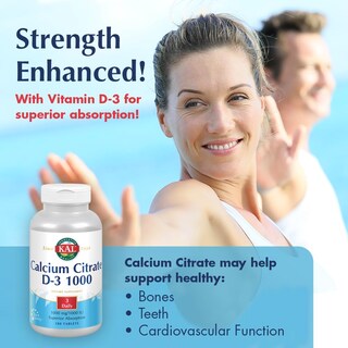 Foto 3 | Foto 3 | Suplemento De Citrato De Calcio Kal Con D 1000 Ui 1000 Mg 180 Tabletas - Venta Internacional.