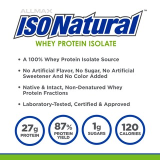 Foto 3 | Foto 3 | Proteína De Suero Aislada Allmax Isonatural Chocolate 907 G - Venta Internacional.