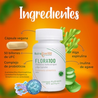 Foto 3 | Foto 3 | PROBIÓTICOS 50 Billones y PREBIÓTICOS con fibra natural. Salud digestiva. Nutrasien100. 60 caps.