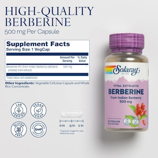Foto 2 | Foto 2 | Suplemento Solaray Berberine 500 Mg Con Berberina Hcl 60 Vegcap - Venta Internacional.