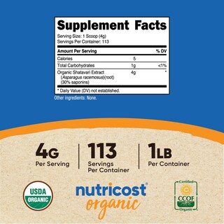 Foto 2 | Foto 2 | Polvo Shatavari Nutricost Organic 454 G Usda Organic - Venta Internacional.