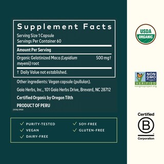 Foto 2 | Foto 2 | Suplemento Gaia Herbs, Raíz De Maca, Energía Natural, 60 Cápsulas - Venta Internacional.