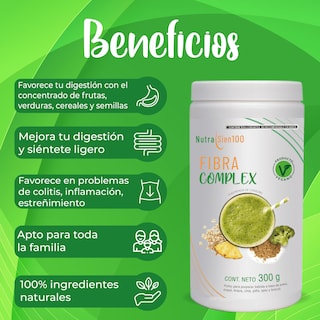 Foto 2 | Foto 2 | Fibra natural en Polvo. Salud Digestiva. Regula Intestino. Fortalece microbiota. Sabor piña. Sin Azúcar. 300g - 20 Porciones