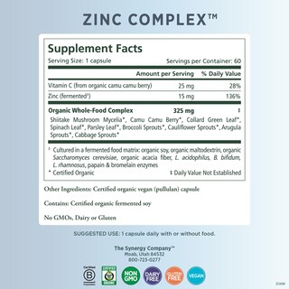 Foto 2 | Foto 2 | Suplemento Pure Synergy Zinc Complex 60 Cápsulas - Venta Internacional.