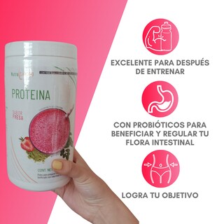 Foto 2 | Foto 2 | Proteína en polvo Fresa. Keto, pre workout. 22g proteína. Sin: Azúcar, Carbohidratos, grasa. 500g 17 porciones