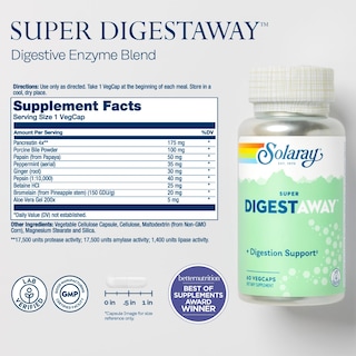 Foto 2 | Foto 2 | Enzimas Digestivas Solaray Super Digestaway 60 Cápsulas Vegetarianas - Venta Internacional.