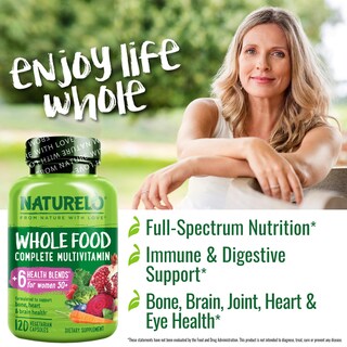 Foto 6 | Foto 6 | Suplemento Multivitamínico Naturelo Whole Food Para Mujeres, 50 O Más De 120 Cápsulas - Venta Internacional.