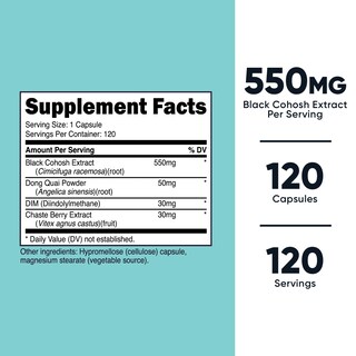 Foto 2 | Foto 2 | Suplemento Nutricost Black Cohosh 660 Mg 120 Cápsulas Para Mujeres - Venta Internacional.