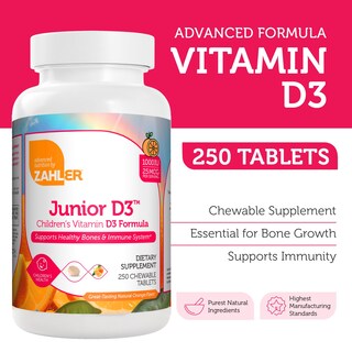 Foto 3 | Foto 3 | Vitamina D3 Zahler Junior 250 Tabletas - Venta Internacional