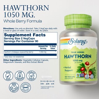 Foto 2 | Foto 2 | Cápsulas De Bayas De Espino Blanco Solaray 1050 Mg 180 Cápsulas Vegetarianas - Venta Internacional.