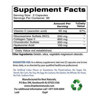 Foto 2 | Foto 2 | Suplemento De Ácido Hialurónico Best Naturals 100 Mg 120 Cápsulas - Venta Internacional.