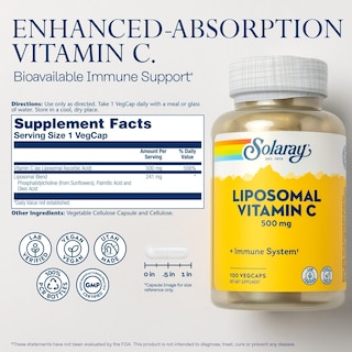 Foto 2 | Foto 2 | Suplemento Solaray De Vitamina C Liposomal, 500 Mg, 100 Cápsulas Vegetales - Venta Internacional.
