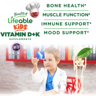 Foto 3 | Foto 3 | Vitamina D3 K2 Lifeable Kids 1000 Ui 100 Mcg K2 60 Gomitas - Venta Internacional