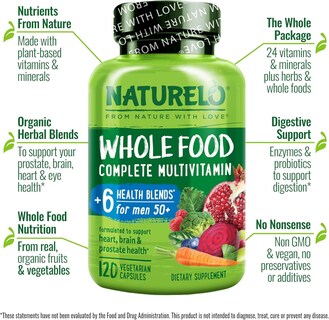 Foto 5 | Foto 5 | Multivitamínico Naturelo Whole Food Para Hombres 50+ 120 Cápsulas - Venta Internacional.