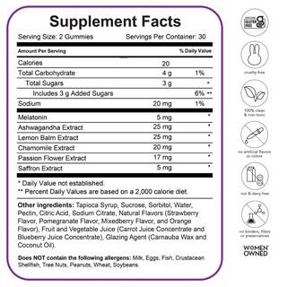 Foto 3 | Foto 3 | Gomitas Para Dormir Hairtamin Sleeptamin Melatonina 5 Mg 60 Veganas - Venta Internacional.