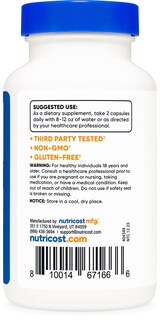 Foto 6 | Foto 6 | Suplemento Nutricost De Ácido Alfa Lipoico 600 Mg 120 Cápsulas - Venta Internacional.