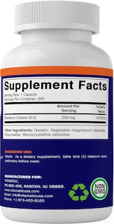 Foto 4 | Foto 4 | Suplemento Vitamático De Vitamina B2 (riboflavina) 250 Mg 200 Cápsulas - Venta Internacional.