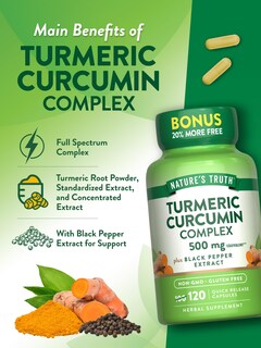 Foto 5 | Foto 5 | Suplemento Nature's Truth, Cúrcuma Y Curcumina, 500 Mg, 120 Cápsulas - Venta Internacional.