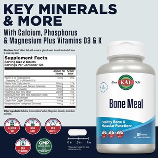 Foto 2 | Foto 2 | Suplemento De Calcio Kal Bone Meal Tablets 250 Unidades - Venta Internacional.