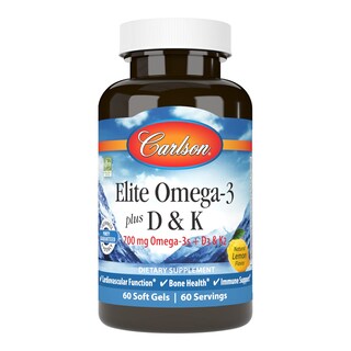 Foto 1 | Foto 1 | Suplemento Carlson Elite Omega-3 Plus D & K 700 Mg De Limón 60 Cápsulas Blandas - Venta Internacional.