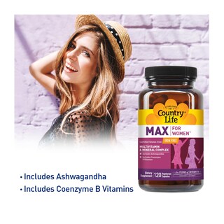 Foto 2 | Foto 2 | Suplemento Country Life Max Para Mujer 120 Cápsulas Veganas - Venta Internacional.