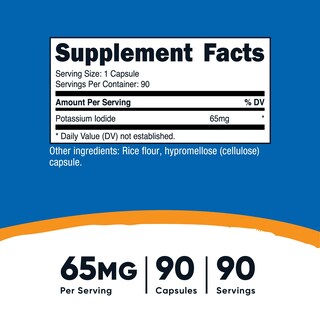 Foto 2 | Foto 2 | Suplemento Nutricost De Yoduro De Potasio (ki) 65 Mg 90 Cápsulas - Venta Internacional.