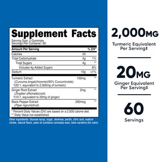 Foto 2 | Foto 2 | Suplemento De Gomitas De Cúrcuma Nutricost De 2000 Mg Con Jengibre De 120 Unidades - Venta Internacional.